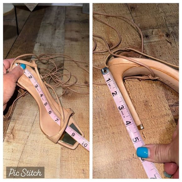 Schutz Vikki Leather Wrap Tan Heels 8 - Picture 6 of 15